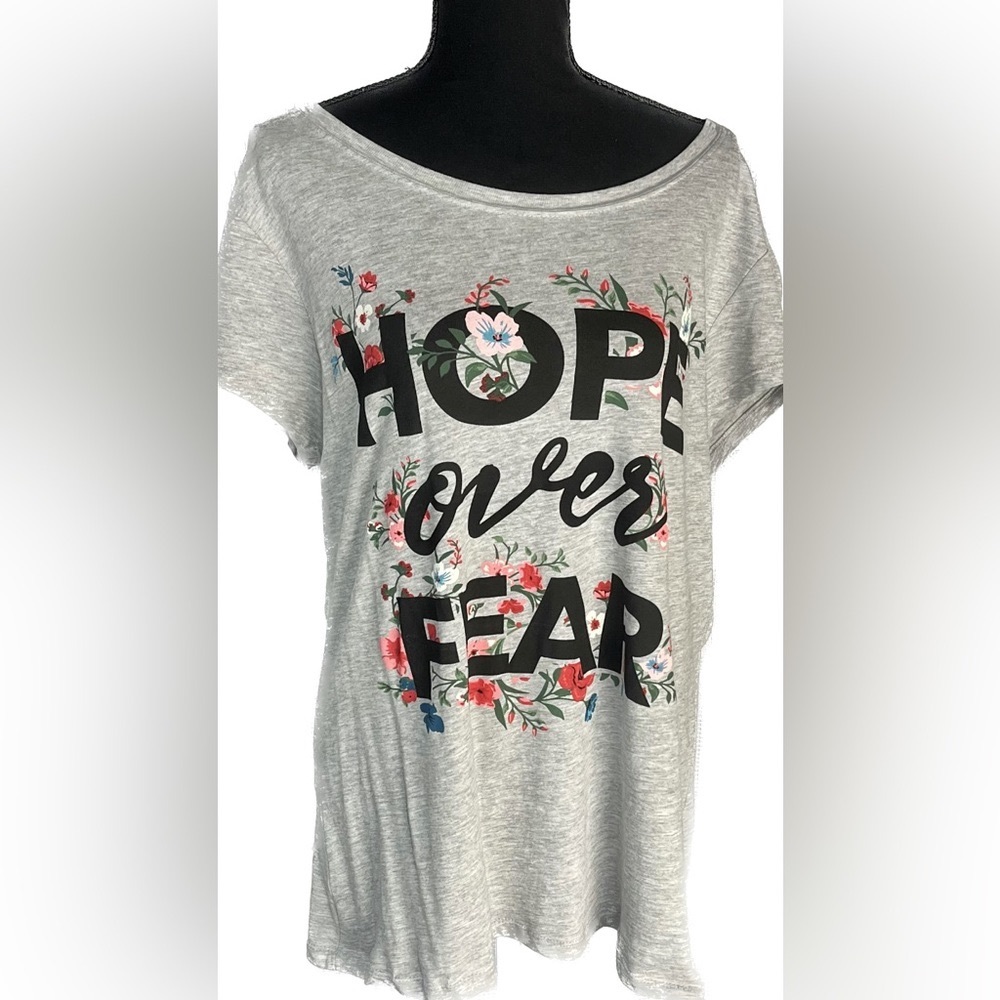 Wound Up Tee-Shirt Hope Over Fear 2 XL XXL Gray